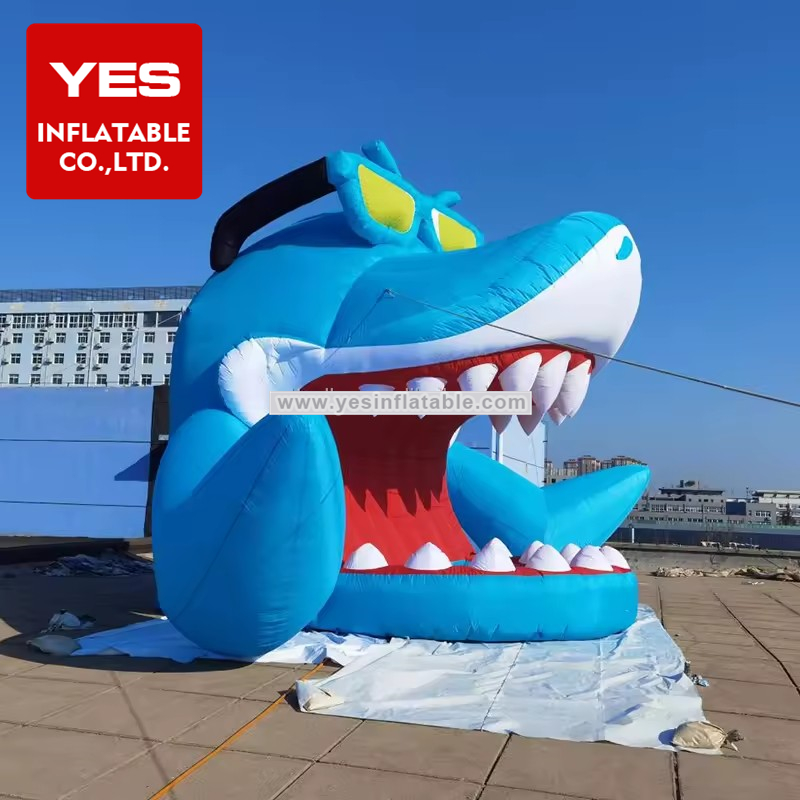 Customized Ocean Theme Party Decoration Inflatable Shark Stage
