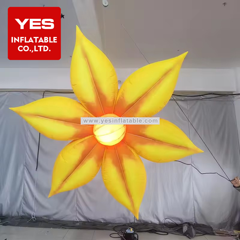 Nightclub inflatable decoration hangable hung yellow inflatable flowers