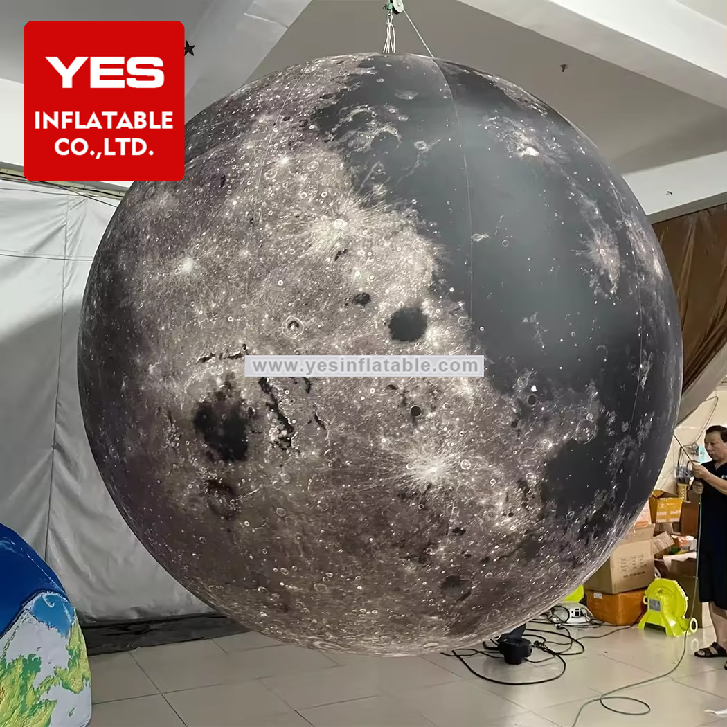 Customized Inflatable Led Planet Balloons Light Inflatable Moon For Sale