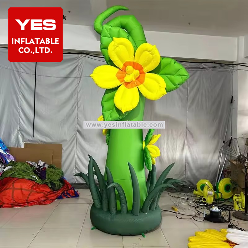 Custom Outdoor Giant Inflatable Advertisement Flower Model Inflatable Tube Flower