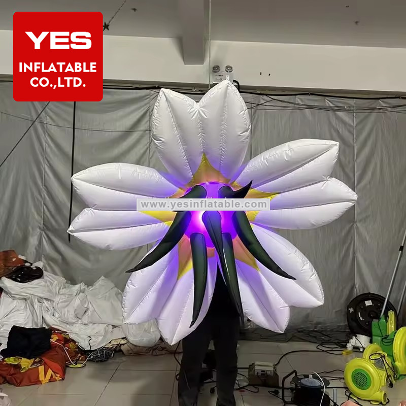 Stage Decoration Inflatable Lily Flower Model Inflatable Flower With Led Light