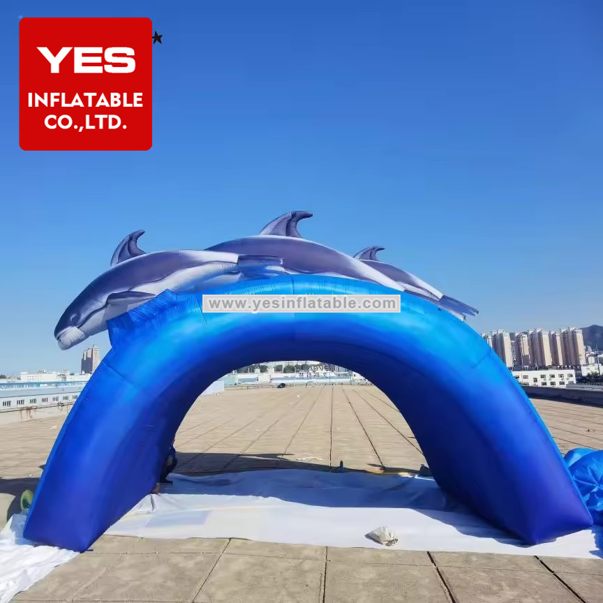 Aquarium Decoration Inflatable Entrance Inflatable Dolphin Tunnel