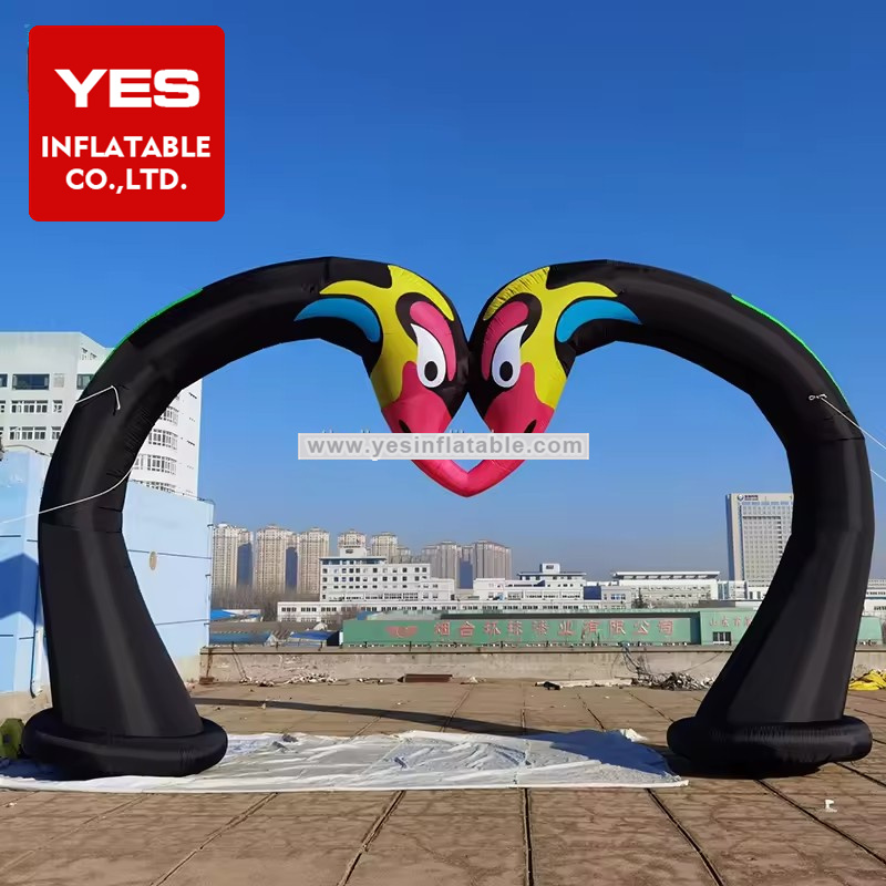 New Design Blow Up Inflatable Entrance Gate Black Inflatable Swan Arch