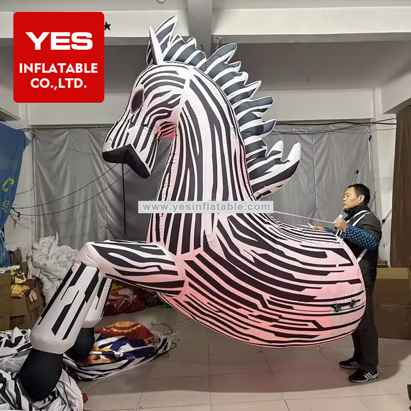 Customized Inflatable Animal Costume Walking Inflatable Zebra Costume With Led Light