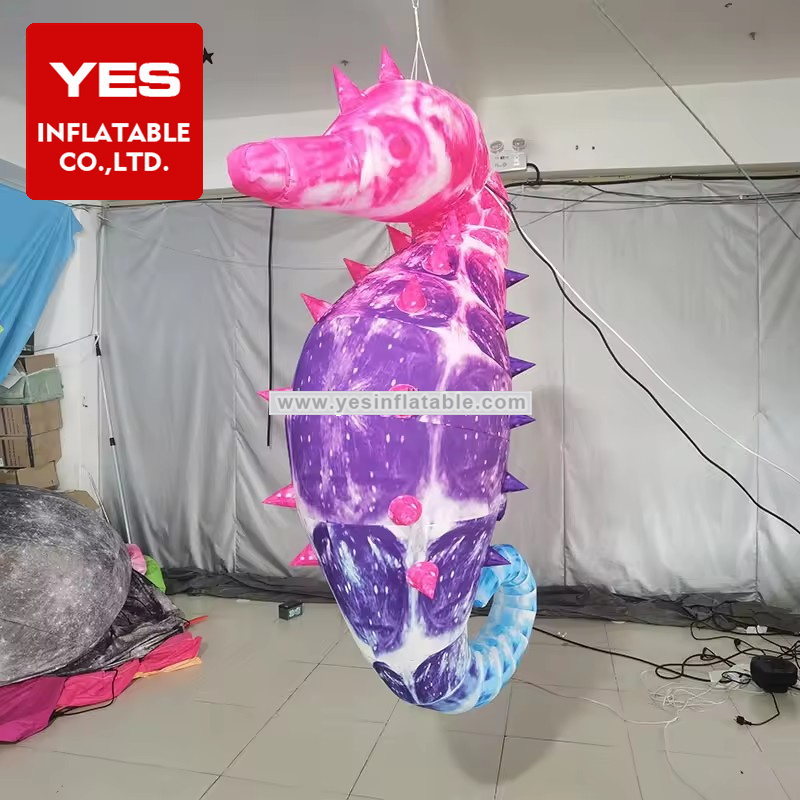 Hangable Led Inflatable Animal Model Advertising Sea Theme Party Decoration Inflatable Seahorse