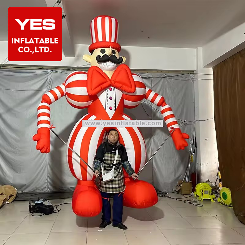 Parade Performance Walking Colorful Inflatable Clown Puppet Costume