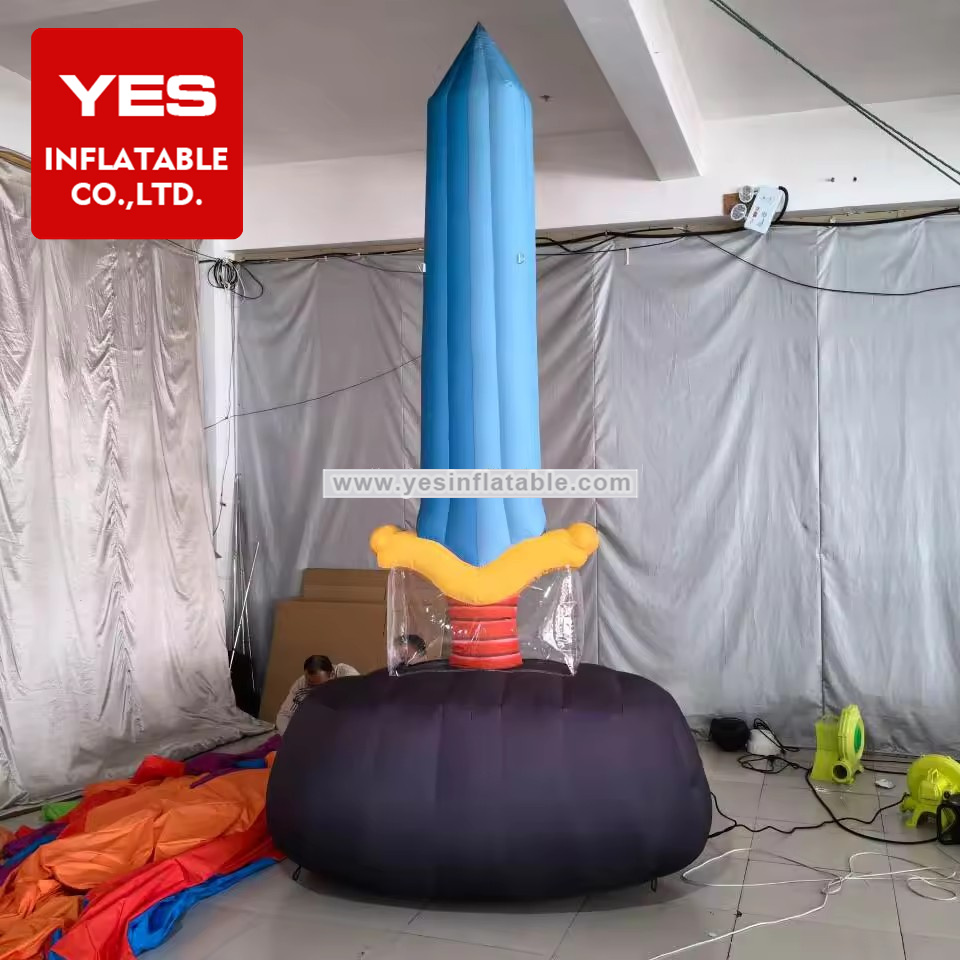 New Design Stage Performance Inflatable Props Blue Inflatable Walking Sword