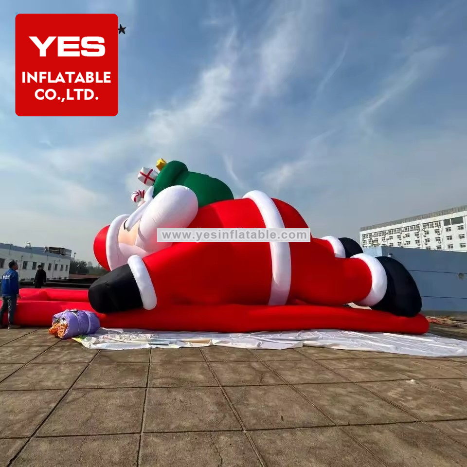 Outdoor Yard Garden Decoration inflatable Climbing Rope Ladder Santa Claus