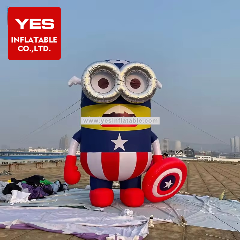 Holiday Decoration Inflatable Cartoon Charater Model Wear Glasses Yellow Inflatable Cartoon Man